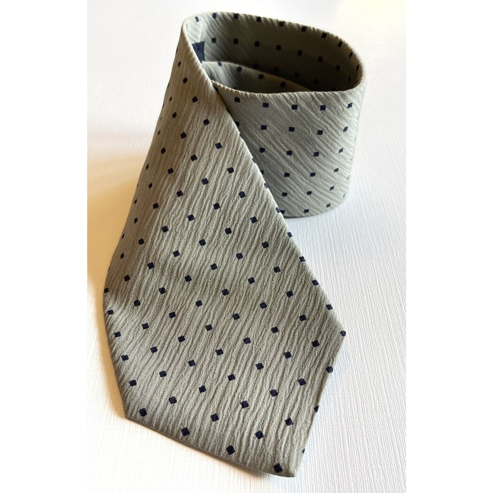 Brooks Brothers Tie Gray With Squares 100% Silk Made In USA Irregular 58’ EUC